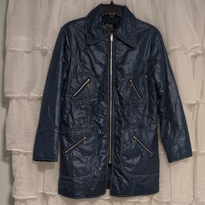 Vintage Authentic 1960s Coat Ski Puffer Blue Curly Top For Young America